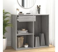 Mangloder Armoire cosmétique - Gris Sonoma - 80 x 40 x 75 cm - En bois - Avec tiroir, porte, compartiment et étagère - Rangement pour salle de bain, chambre à coucher, couloir et bureau