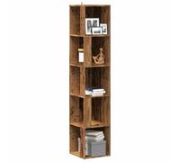 Mangloder Armoire d'angle Bois d'ingénierie Vieux Bois 33x33x165 cm Meuble Rangement Bureau Chambre Salon avec Porte et étagères pour Stockage vestiaire Organisateur
