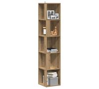 Mangloder Armoire d'angle chêne Artisanal en Bois d'ingénierie 33x33x165 cm Meuble Rangement avec étagères pour Bureau Chambre Salon entrée, casier vestiaire Stockage Organisateur