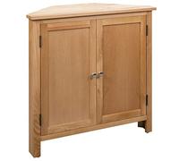 Mangloder Armoire d'angle en Bois de chêne Massif 80x33,5x78 cm avec tiroir et Porte, Meuble de Rangement pour Bureau, Chambre, Salon, Cuisine, entrée, Garage, buanderie, Atelier, Dressing