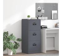 Mangloder Armoire de classement anthracite en acier laminé à froid 45,5 x 42 x 106,5 cm 3 tiroirs et 3 étagères coulissantes avec serrure à came pour bureau, rangement et rangement