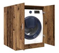 Mangloder Armoire de machine à laver aspect bois vieilli 70,5 x 71,5 x 91,5 cm avec 2 portes, espace pour machine à laver ou toilettes, gain de place, universel, antidérapant, anti-bruit