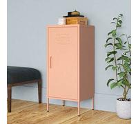 Mangloder Armoire de Rangement Rose en Acier 42,5x35x101,5 cm avec 2 étagères réglables et niveleurs, Meuble de Stockage pour Bureau Chambre Salon Cuisine Garage