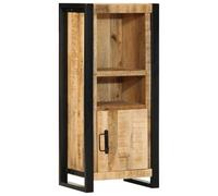 Mangloder Armoire de salle de bain en bois massif brut de mangue, 40 x 30 x 90 cm, avec structure en fer, meuble sous lavabo pour meubles de salle de bain, peu encombrant, avec espace de rangement et