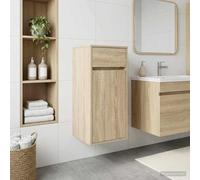 Mangloder Armoire de salle de bain en chêne Sonoma 35 x 36,5 x 85 cm Armoire de salle de bain compacte avec tiroir et porte pour meubles de salle de bain Espace de rangement et ordre dans la salle de