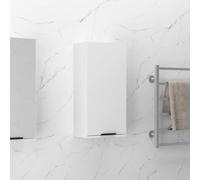 Mangloder Armoire de salle de bain murale, en bois blanc, 32 x 20 x 67 cm, avec porte, espace de rangement et étagère pour salle de bain, WC d'invités, montage mural, ordre et rangement des serviettes