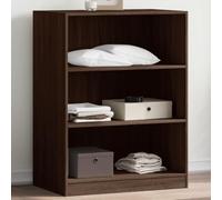 Mangloder Armoire en bois aspect chêne marron 77 x 48 x 102 cm avec étagères pour vêtements et sacs, compacte pour chambre à coucher, couloir, couloir et rangement mobile