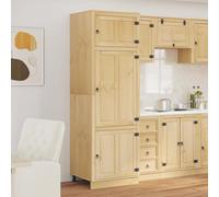 Mangloder Armoire Meuble Buffet en pin Massif Brun Miel 66 x 58 x 207 cm avec étagère Rangement pour Salle à Manger Salon vaisselier Placard Pratique et Fonctionnel