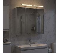 Mangloder Armoire Miroir de Salle de Bain Blanc 70 x 14,5 x 70 cm avec Étagères, Miroir Réversible, Rangement Murale pour Toilette, Robinetterie, Cosmétiques, Organisateur, Idéal pour Espace Compact