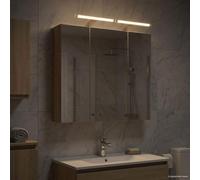 Mangloder Armoire Miroir de Salle de Bain en Bois d'Ingénierie Chêne Sonoma 70 x 14,5 x 70 cm avec Étagères, Miroir Réversible, Design Murale, Rangement Compact pour Toilettes