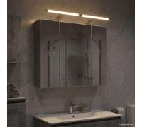 Mangloder Armoire Miroir de Salle de Bain Gris béton 60 x 14,5 x 50 cm avec Étagères et Miroir Réversible pour Rangement Efficace dans Les Petites Salles de Bain