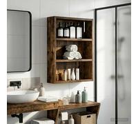 Mangloder Armoire Murale de Salle de Bain en Bois d'ingénierie Chêne Fumé 40 x 10 x 50 cm avec étagères pour Rangement Efficace dans Les espaces restreints