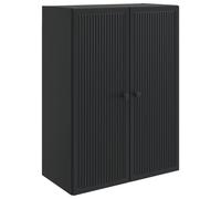 Mangloder Armoire Murale en Bois d'ingénierie Noir 66 x 34,5 x 90 cm avec 2 Portes, étagères Pratiques, Rangement Bureau Chambre Salon Cuisine, Design Vintage