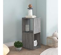 Mangloder Armoire rotative Gris béton 34,5x34,5x75,5 cm en Bois d'ingénierie avec Compartiments modulables pour Salon Bureau Chambre ou entrée