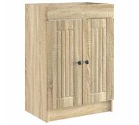 Mangloder Armoire sous évier salle de bain en bois d'ingénierie Chêne Sonoma avec portes pivotantes et grande capacité de rangement idéale pour organiser linge serviette cosmetique dans votre salle de