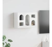 Mangloder Armoire suspendue ELST - Blanc brillant - En bois - 60 x 20 x 40 cm - Avec 5 étagères murales - Pour cuisine, couloir et intérieur - Rangement avec espace de rangement et ordre