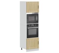 Mangloder Armoires de Four en Bois d'ingénierie chêne Sonoma 2 pièces Lucca avec Pieds réglables, Grand Rangement pour Micro-Ondes, Cuisine compacte, Meuble Rangement Multifonction