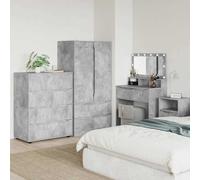 Mangloder Armoires de Rangement Gris béton en Bois d'ingénierie 80 x 48 x 105 cm avec 4 tiroirs pour Bureau, Salon, Chambre, Cuisine, Garage, Espace de Stockage organisé et Stable