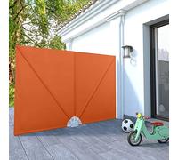 Mangloder Auvent latéral Pliable de terrasse en Polyester Terre Cuite 240 x 160 cm avec Cadre Acier Robuste pour Balcon Jardin extérieur Protection Soleil Pluie UV