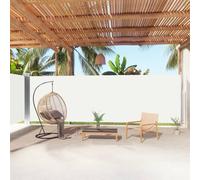 Mangloder Auvent latéral rétractable crème 180x1000 cm Toile Polyester avec revêtement PU écran Double Face réglable pour Jardin terrasse Balcon Protection Soleil et Vent