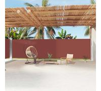Mangloder Auvent latéral rétractable Marron 200 x 1200 cm, Toile Polyester, Protection Soleil et Vent, écran réglable avec enroulement Automatique, Montage avec poteaux