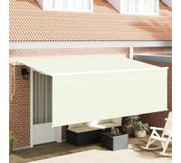 Mangloder Auvent rétractable crème en Polyester et Aluminium 400 x 200 cm pour terrasse Jardin extérieur Manuel Protection ombrage Anti-UV Durable Design élégant