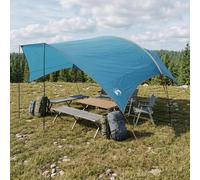 Mangloder Bâche de camping imperméable bleue 695 x 580 cm avec cadre en fibre de verre et acier, idéale pour tente, extérieur, plage, randonnée, trekking, activités familiales et bivouac