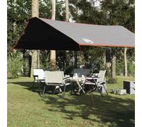 Mangloder Bâche grise et orange 420 x 440 cm - Bâche de tente imperméable en tissu Oxford 210D avec revêtement en polyuréthane - Coupe-vent - Polyvalente pour camping, trekking, extérieur, bivouac et
