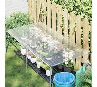 Mangloder Bâche rectangulaire transparente en polyéthylène avec œillets en aluminium, corde en nylon, coins en plastique pour jardin, serre, parterres surélevés et couverture de parterres d'extérieur