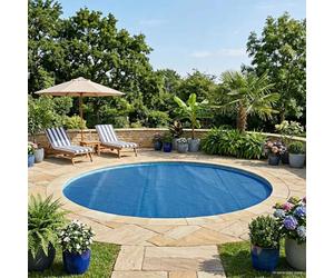 Mangloder Bâche solaire pour piscines extra lourdes Ø 417 cm, 400 μm PE bleu, couverture de piscine solaire avec chambres à air, stockage de chaleur pour piscine de jardin, piscine hors sol, piscine