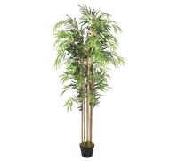 Mangloder Bambou Artificiel 150 cm Vert avec 1095 Feuilles en Fibres Textiles pour décoration intérieure et extérieure, idéal pour Maison, Jardin, Bureau ou Espace Commercial