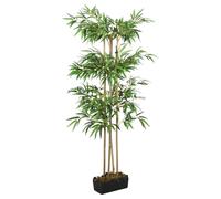 Mangloder Bambou Artificiel 150 cm Vert avec 988 Feuilles en Fibres Textiles pour décoration intérieure et extérieure dans Maison Jardin Salon Bureau, sans Entretien, Pot en Plastique Inclus