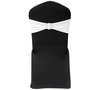 Mangloder Bandes de Chaise décoratives Extensibles Blanches avec Boucle en Plastique incrustée de Diamants pour événements élégants Mariage Banquet conférence