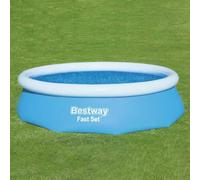 Mangloder Bestway Couverture Solaire de Piscine Flowclear 305 cm en PE, Protection Contre débris, Feuille, saleté, Pluie, Gel, pour piscines Fast Set et Steel Pro, réchauffe l’Eau par énergie Solaire