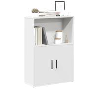 Mangloder Bibliothèque Blanche 60x24x85 cm en Bois d'ingénierie avec Portes Compartiments et étagères pour Salon Bureau Chambre ou entrée