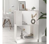 Mangloder Bibliothèque Blanche en Bois de pin Massif 51x25x70 cm, Meuble de Rangement modulable avec Compartiments, idéal pour Salon Bureau Chambre ou Couloir, séparateur Mural Pratique