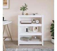 Mangloder Bibliothèque Blanche en Bois de pin Massif 80x35x97 cm avec étagères modulables pour Rangement de Livres, dossiers, Objets décoratifs dans Salon, Bureau, Chambre ou entrée