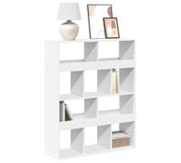 Mangloder Bibliothèque Blanche en Bois d'ingénierie 100x33x125,5 cm avec 10 Compartiments modulables pour Salon Bureau Chambre ou entrée, Meuble de Rangement Pratique et Design épuré