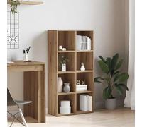 Mangloder Bibliothèque chêne Artisanal 66x30x130 cm en Bois d'ingénierie Robuste avec 8 Compartiments spacieux pour Livres, Magazines, DVD, idéale pour Salon, Bureau ou Chambre, Design épuré
