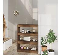 Mangloder Bibliothèque en Bois d'ingénierie chêne Marron, étagère de Rangement modulable, séparateur Mural pour Salon, Bureau ou Chambre, Grande capacité, Design élégant et Pratique