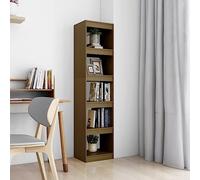 Mangloder Bibliothèque Marron Miel 40x30x167,5 cm en Pin avec Compartiments Modulables pour Rangement Livre, Cloison de Séparation pour Salon Bureau Chambre