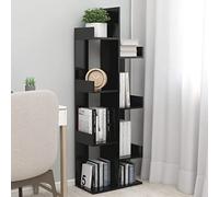 Mangloder Bibliothèque Noire compacte 48x25,5x140 cm en Bois d’ingénierie avec 8 Compartiments pour Rangement Livres, Magazines, décorations, idéal pour Salon Bureau Chambre ou entrée