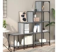 Mangloder Bibliothèque Sonoma Gris 122x30x132 cm en Bois d'Ingénierie et Métal avec Pieds Réglables pour Salon Bureau Chambre et Organisation Efficace