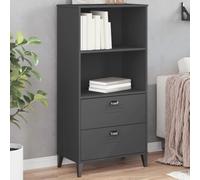 Mangloder Bibliothèque VIKEN Gris Anthracite 60x35x123 cm Bois ingénierie Meuble Rangement étagère pour Salon Bureau Chambre avec tiroirs Compartiments et Porte