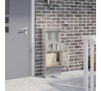 Mangloder Boîte à colis avec porte argentée en acier inoxydable résistant aux intempéries verrouillable 44,5 x 29 x 110,5 cm pour extérieur, jardin, entrée et façades de maison modernes avec fente
