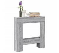 Mangloder Bordure de cheminée gris sonoma 81 x 18 x 82 cm - Accessoire de cheminée pour cheminée électrique, cheminée décorative avec étagère, aspect panier à bois, salon, intérieur et extérieur