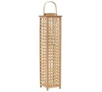 Mangloder Bougeoir suspendu en bambou naturel avec récipient en verre, 19,5 x 19,5 x 84 cm, pour bougie pilier et bougie à tige, photophore pour jardin, mariage, décoration de Noël