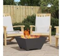 Mangloder Brasero carré en acier noir 60 x 60 x 30 cm pour terrasse et jardin, autoportant, résistant à la chaleur à 600 °C, 5,4 kg, design moderne