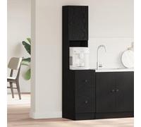 Mangloder Buffet de Cuisine chêne Noir avec tiroir, Meuble de Rangement 32 x 50 x 180 cm, Armoire bahut pour Salle à Manger, vaisselier avec Porte, étagère et Espace pour Micro-Onde