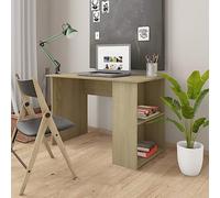 Mangloder Bureau chêne Sonoma Compact 110x60x73 cm aggloméré avec 2 étagères pour Espace de Travail Ordinateur Portable et Rangement Pratique